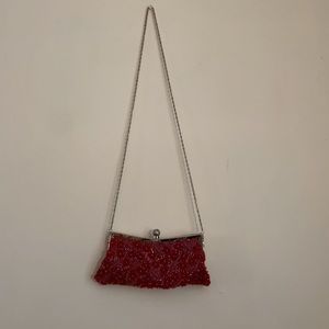 Small Red Beaded Bag